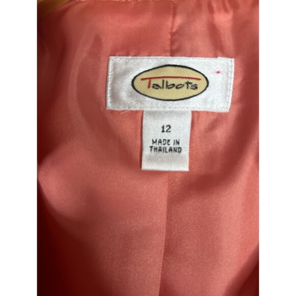 Talbots Blazer Jacket Women 12 Tweed Orange Lined Career Classic Preppy 2 Button - Picture 3 of 9